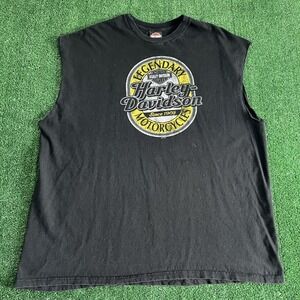Harley-Davidson Shirt Men 3XL Black Sleeveless Cut Fort Myers Florida Classic